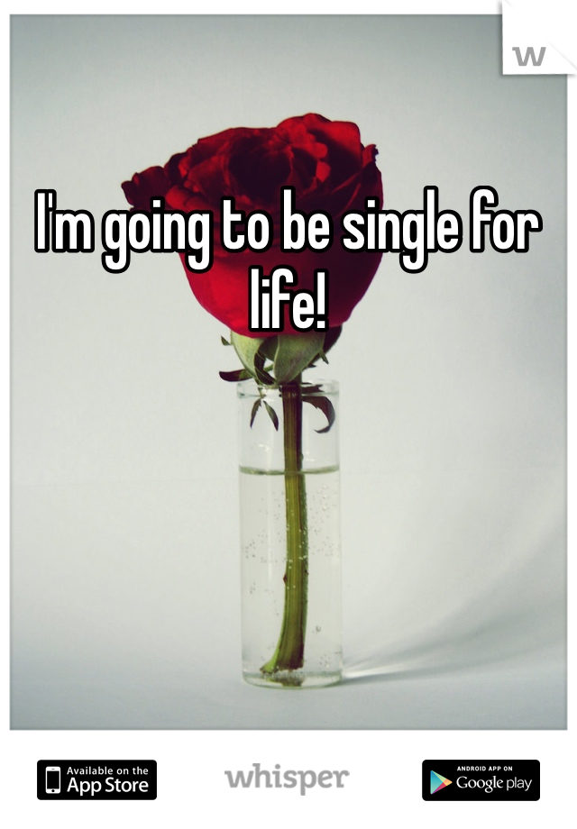I'm going to be single for life!