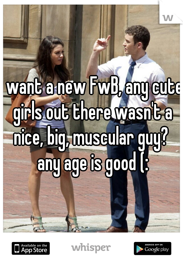 I want a new FwB, any cute girls out there wasn't a nice, big, muscular guy?  any age is good (: