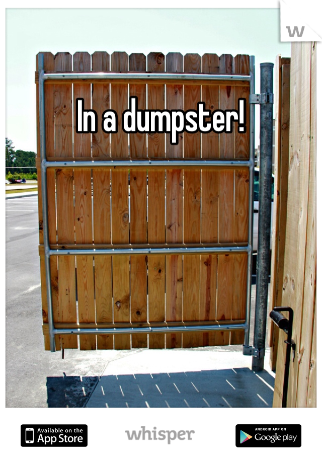 In a dumpster!