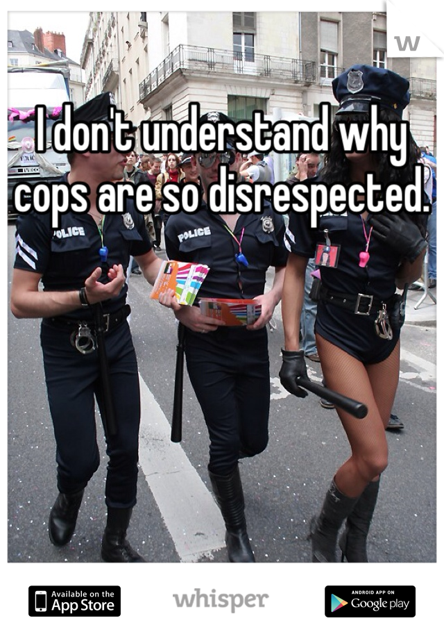 I don't understand why cops are so disrespected. 