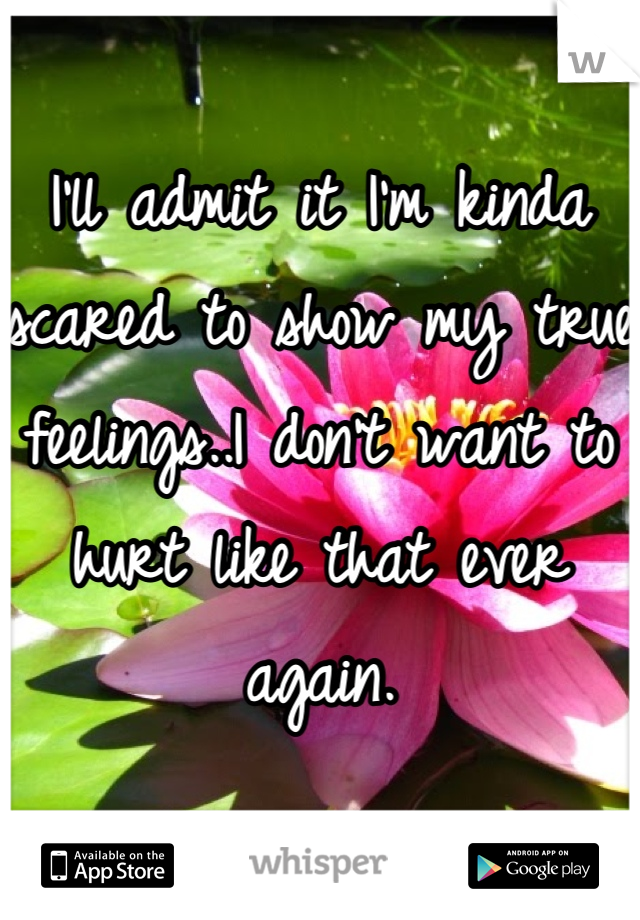 I'll admit it I'm kinda scared to show my true feelings..I don't want to hurt like that ever again.