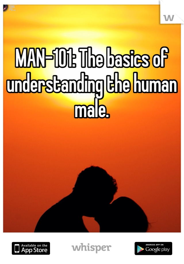 MAN-101: The basics of understanding the human male. 