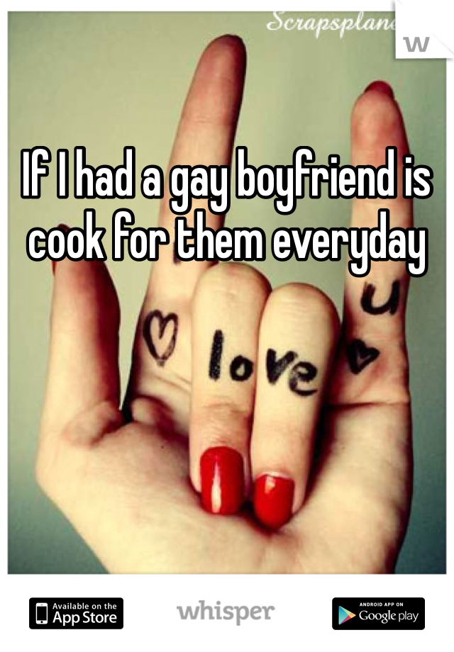 If I had a gay boyfriend is cook for them everyday