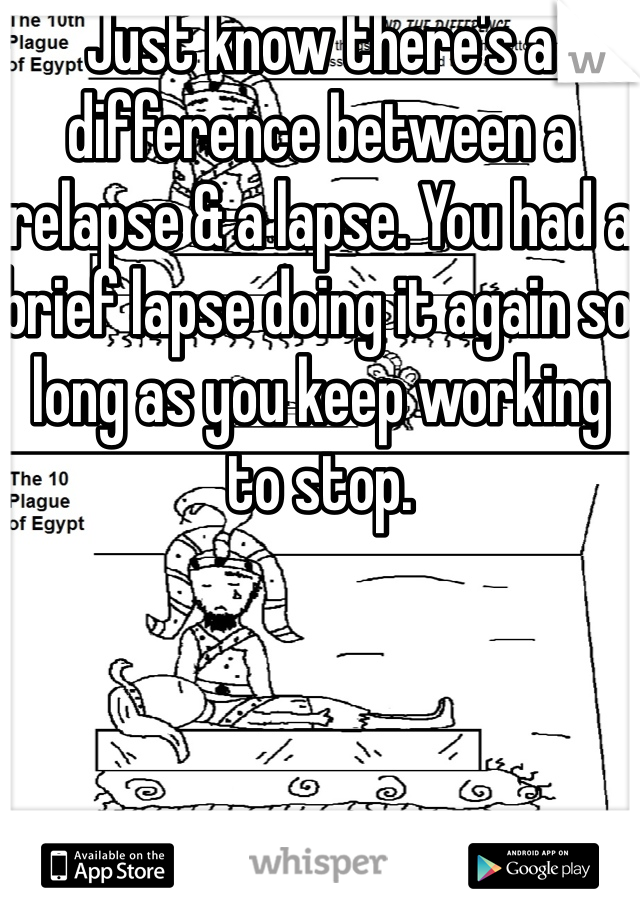 Just know there's a difference between a relapse & a lapse. You had a brief lapse doing it again so long as you keep working to stop.