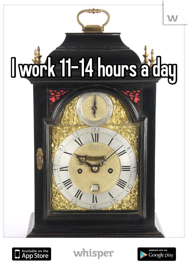 I work 11-14 hours a day 