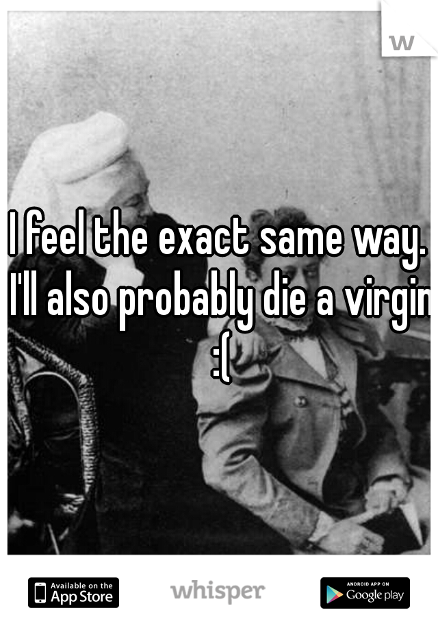 I feel the exact same way. I'll also probably die a virgin :(