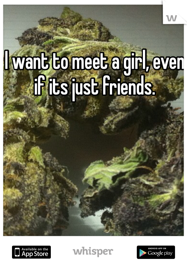 I want to meet a girl, even if its just friends. 