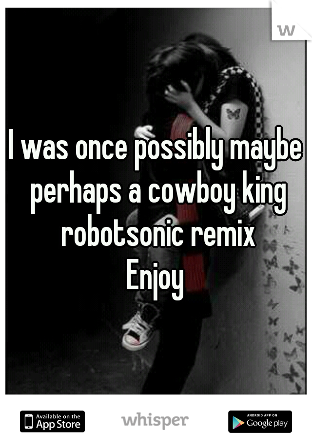 I was once possibly maybe perhaps a cowboy king robotsonic remix

Enjoy