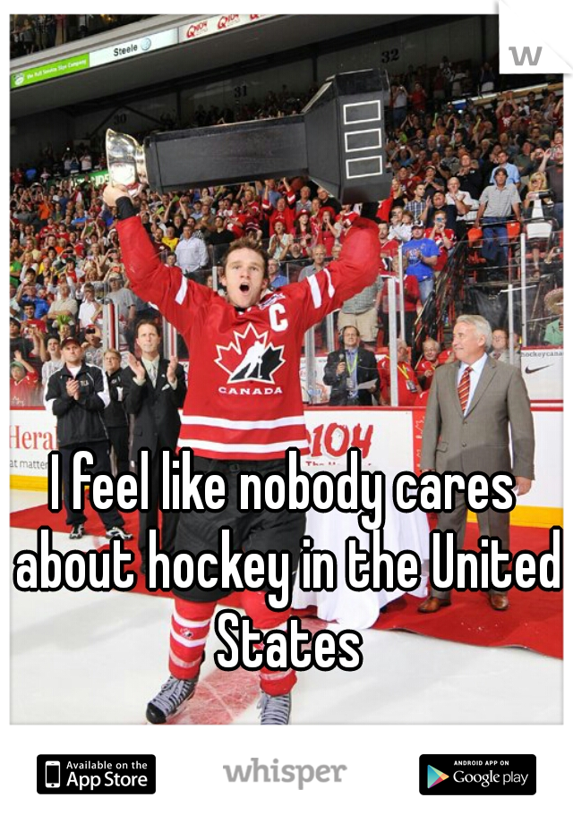I feel like nobody cares about hockey in the United States