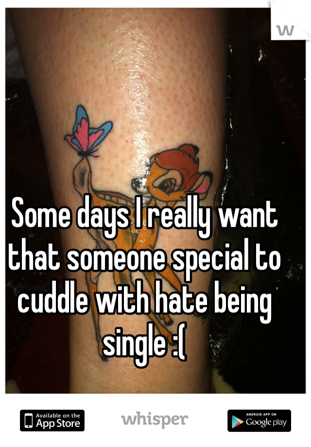 Some days I really want that someone special to cuddle with hate being single :(