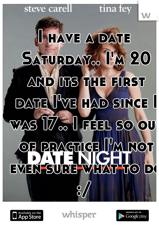 I have a date Saturday.. I'm 20 and its the first date I've had since I was 17.. I feel so out of practice I'm not even sure what to do :/ 
