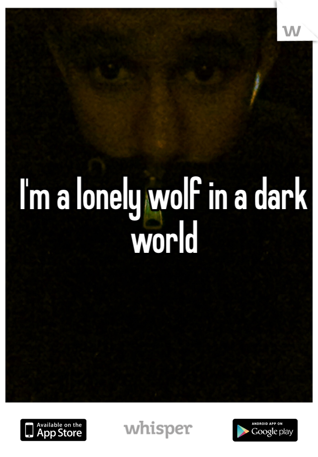 I'm a lonely wolf in a dark world