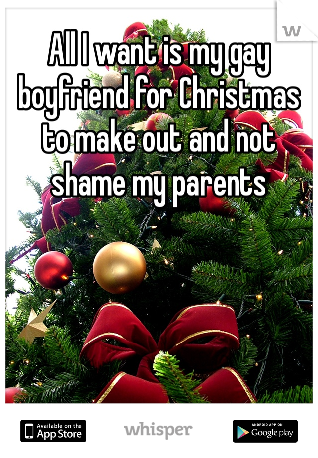 All I want is my gay boyfriend for Christmas to make out and not shame my parents