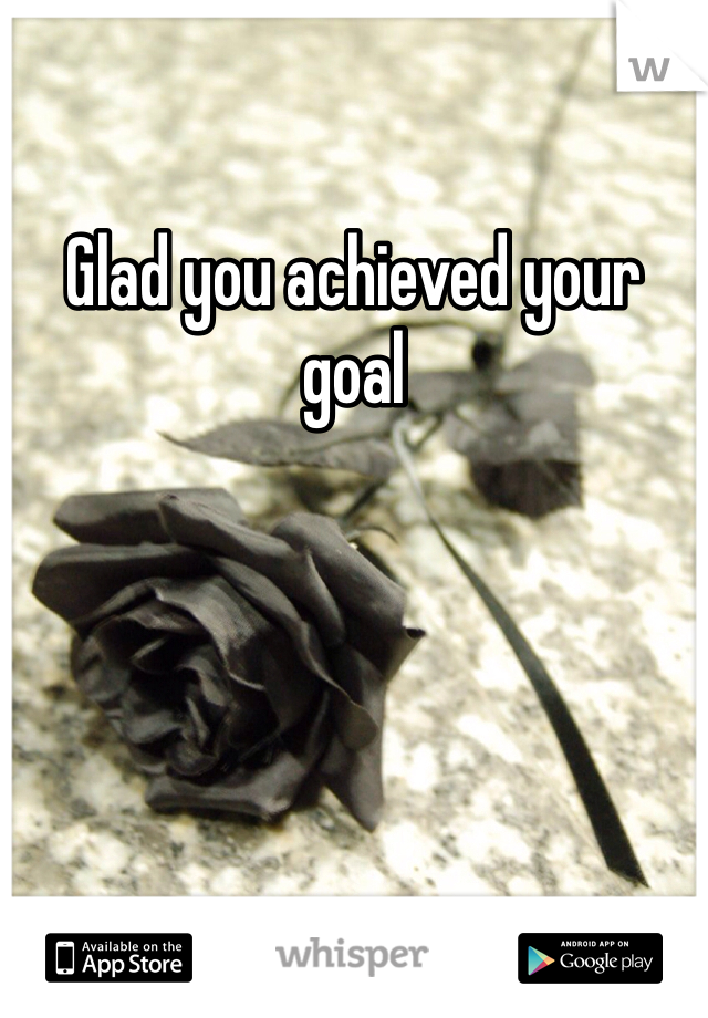 Glad you achieved your goal