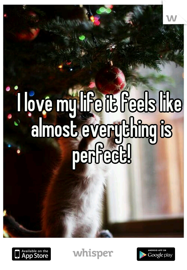 I love my life it feels like almost everything is perfect!