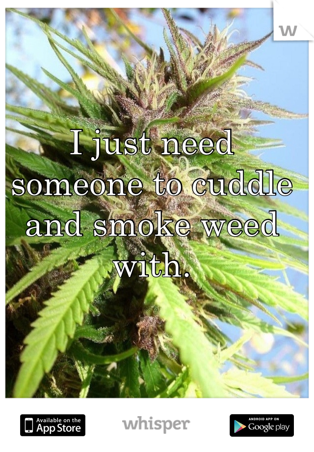 I just need someone to cuddle and smoke weed with.