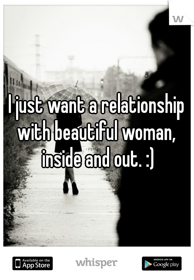 I just want a relationship with beautiful woman,  inside and out. :)