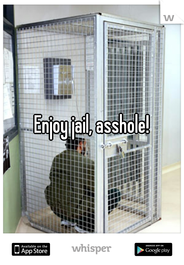 Enjoy jail, asshole!