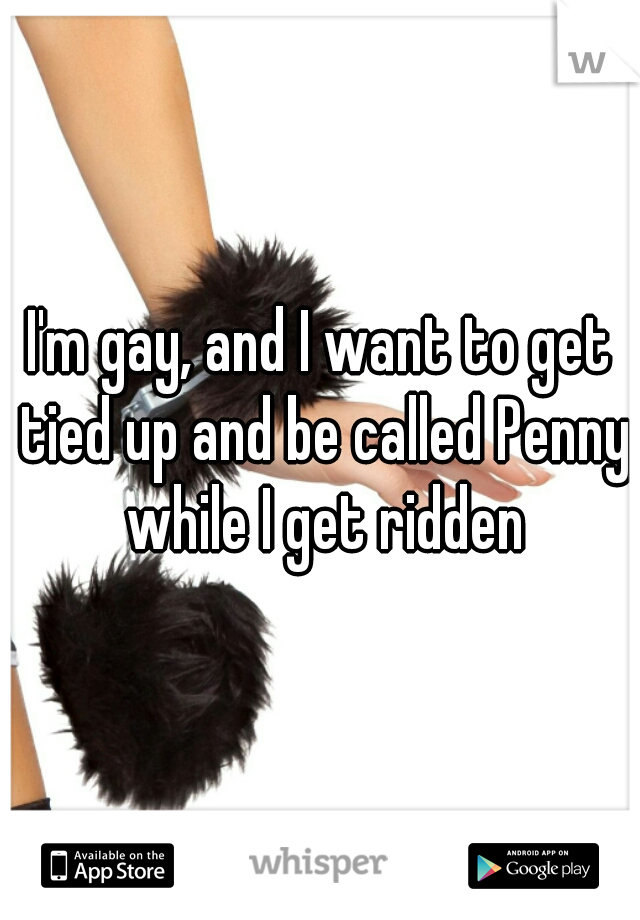 I'm gay, and I want to get tied up and be called Penny while I get ridden
