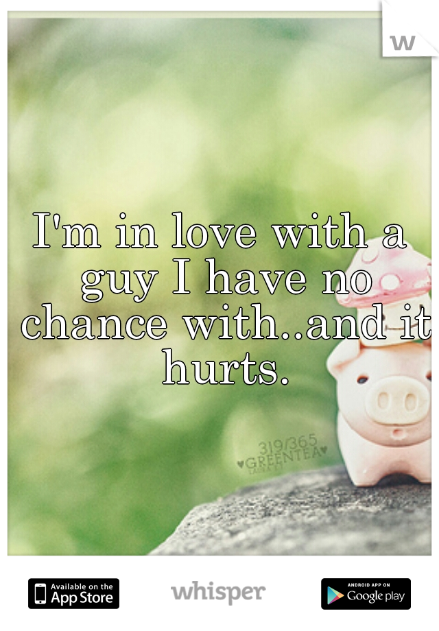 I'm in love with a guy I have no chance with..and it hurts.