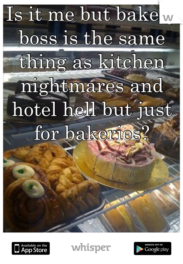Is it me but bakery boss is the same thing as kitchen nightmares and hotel hell but just for bakeries?