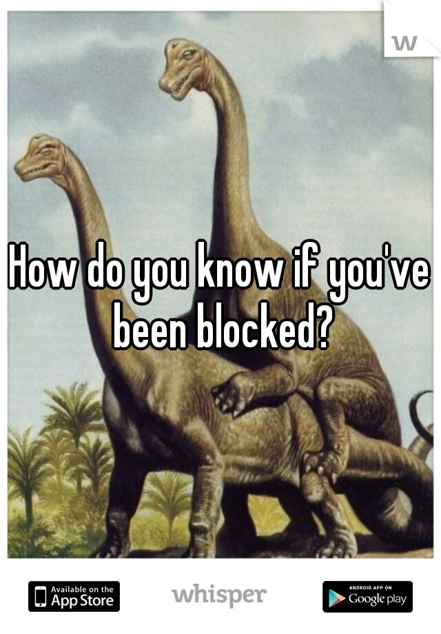 How do you know if you've been blocked?