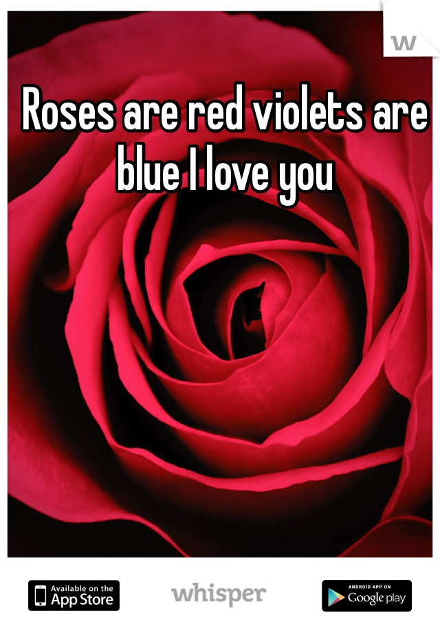 Roses are red violets are blue I love you