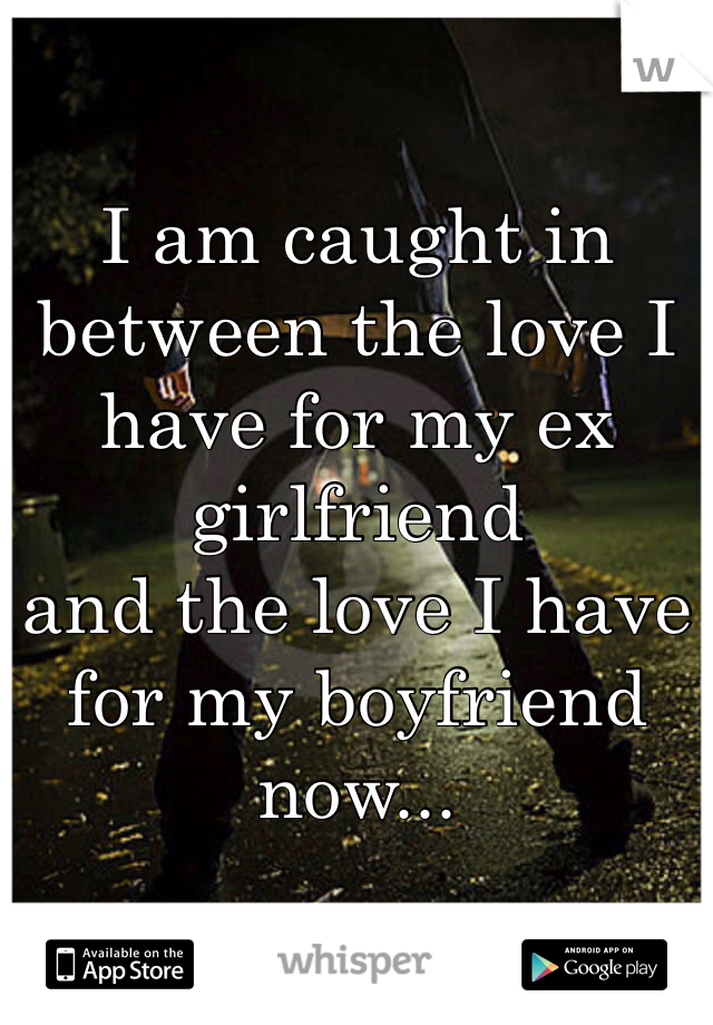 I am caught in between the love I have for my ex girlfriend
and the love I have for my boyfriend now... 