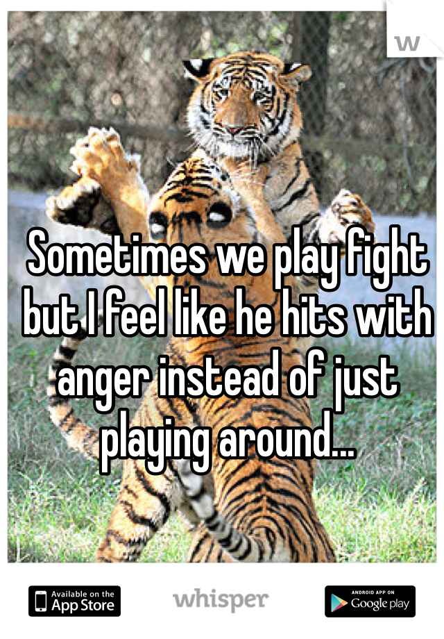 Sometimes we play fight but I feel like he hits with anger instead of just playing around...