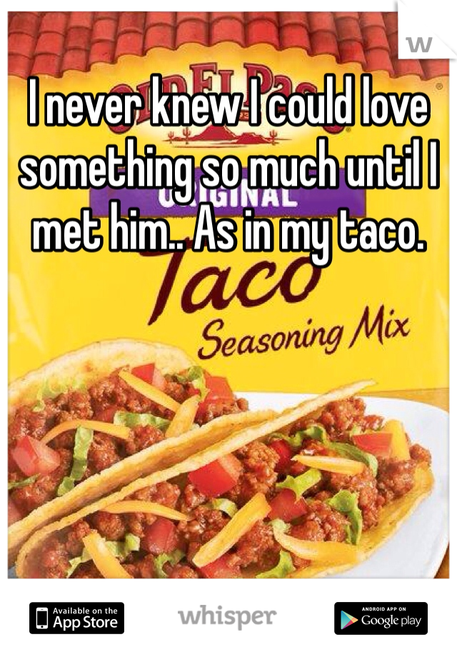 I never knew I could love something so much until I met him.. As in my taco. 
