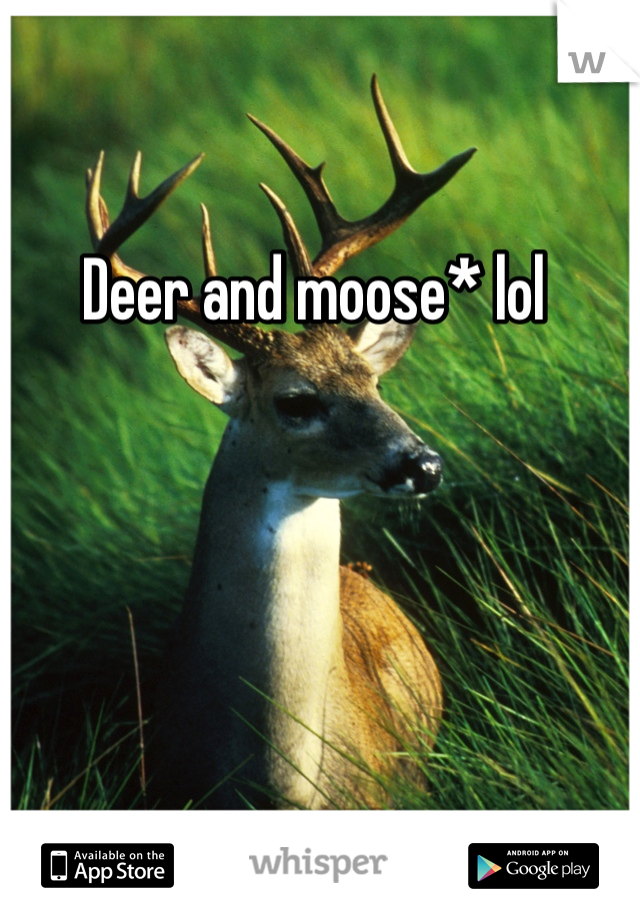 Deer and moose* lol 