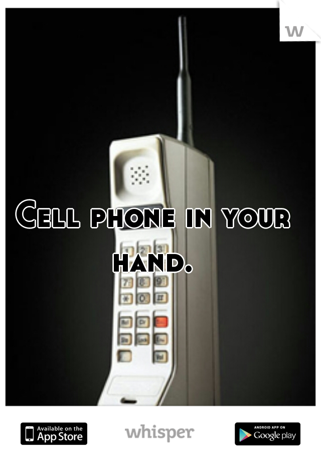 Cell phone in your hand. 