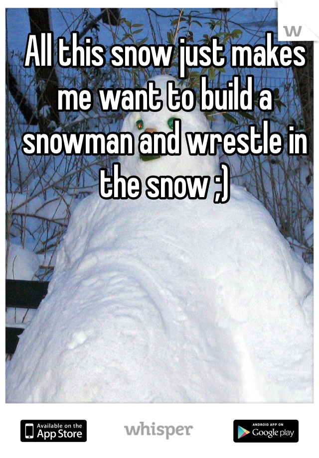 All this snow just makes me want to build a snowman and wrestle in the snow ;)