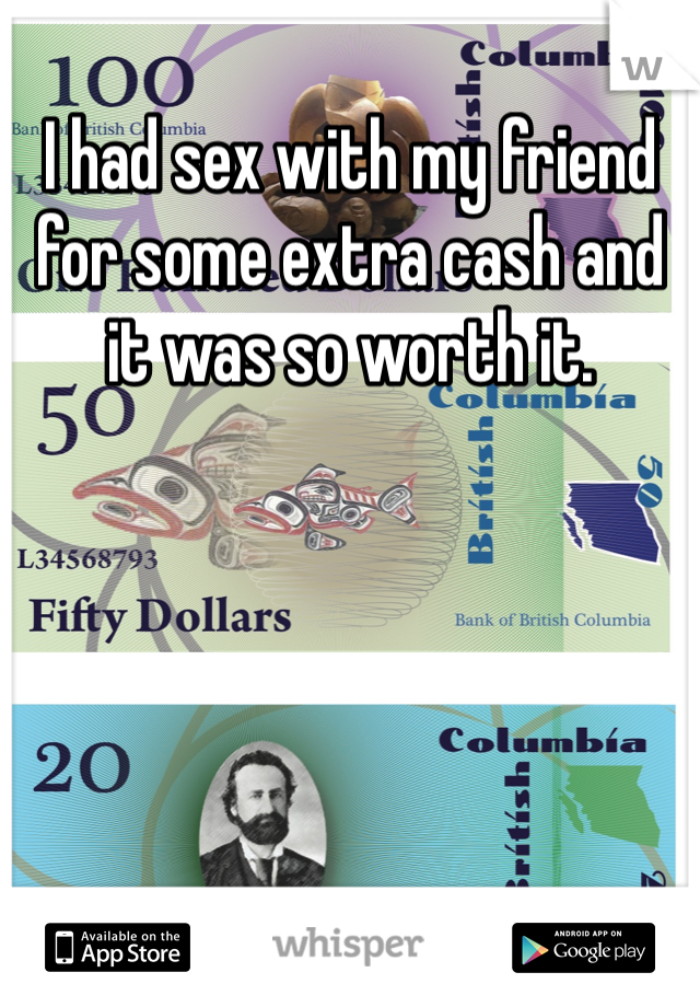 I had sex with my friend for some extra cash and it was so worth it.