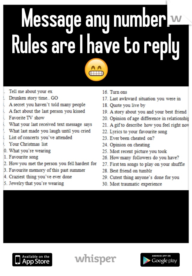 Message any number. Rules are I have to reply 😁

