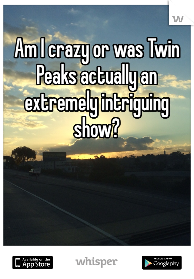 Am I crazy or was Twin Peaks actually an extremely intriguing show?