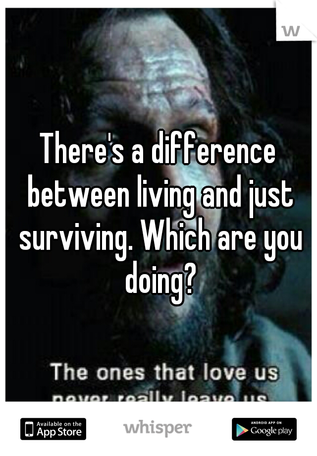 There's a difference between living and just surviving. Which are you doing?