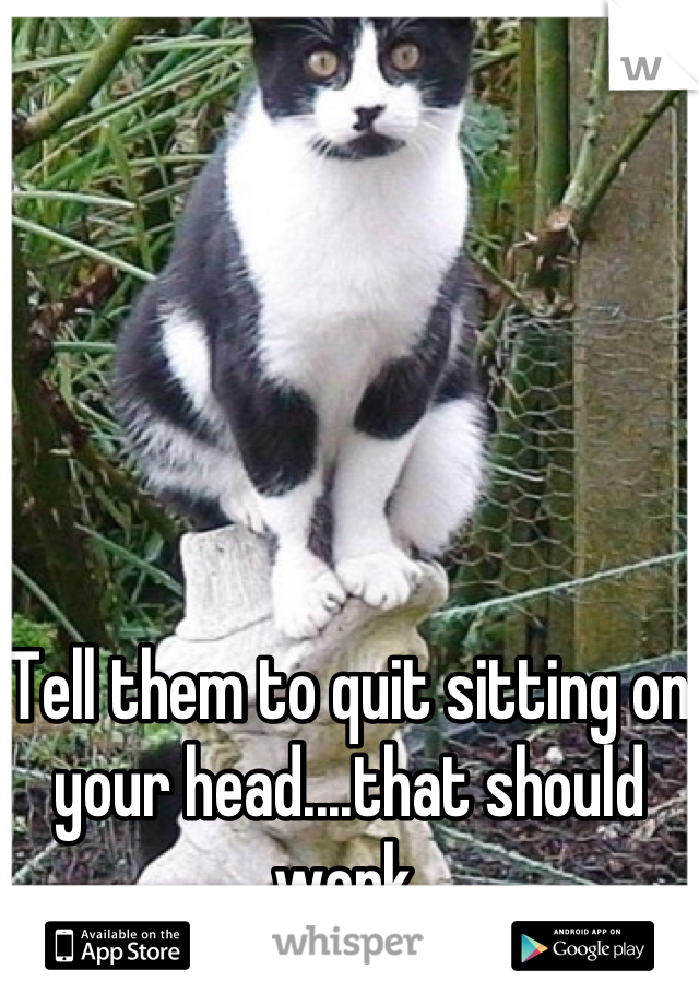 Tell them to quit sitting on your head....that should work.