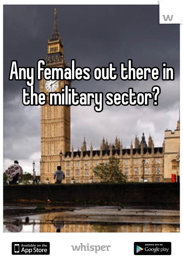 Any females out there in the military sector?