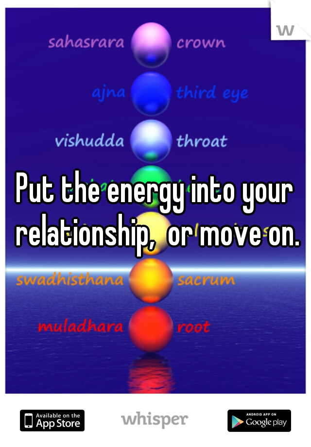 Put the energy into your relationship,  or move on.