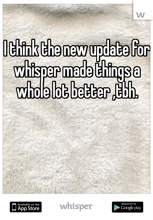 I think the new update for whisper made things a whole lot better ,tbh.