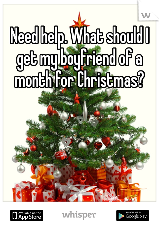 Need help. What should I get my boyfriend of a month for Christmas? 