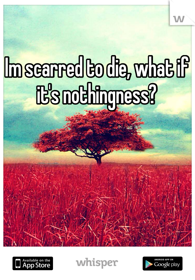 Im scarred to die, what if it's nothingness?