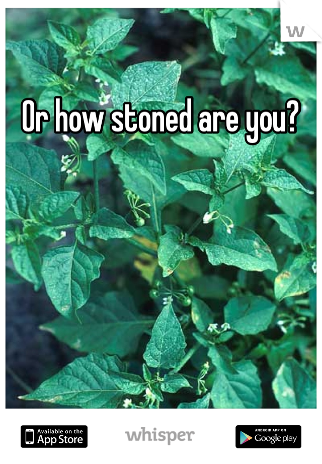 Or how stoned are you?