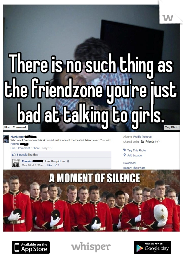 There is no such thing as the friendzone you're just bad at talking to girls. 