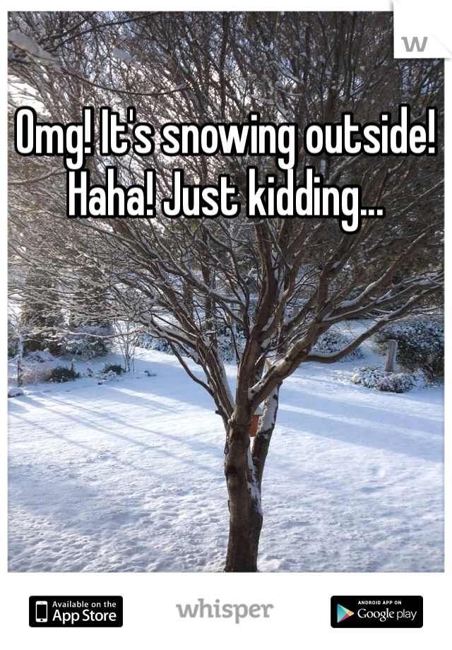 Omg! It's snowing outside! Haha! Just kidding...