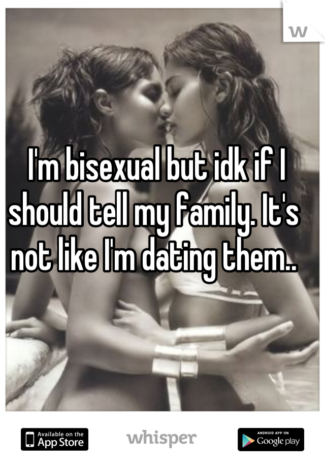 I'm bisexual but idk if I should tell my family. It's not like I'm dating them..