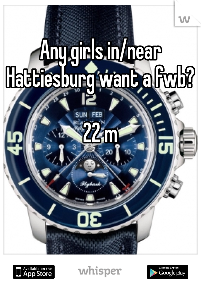 Any girls in/near Hattiesburg want a fwb?

22 m