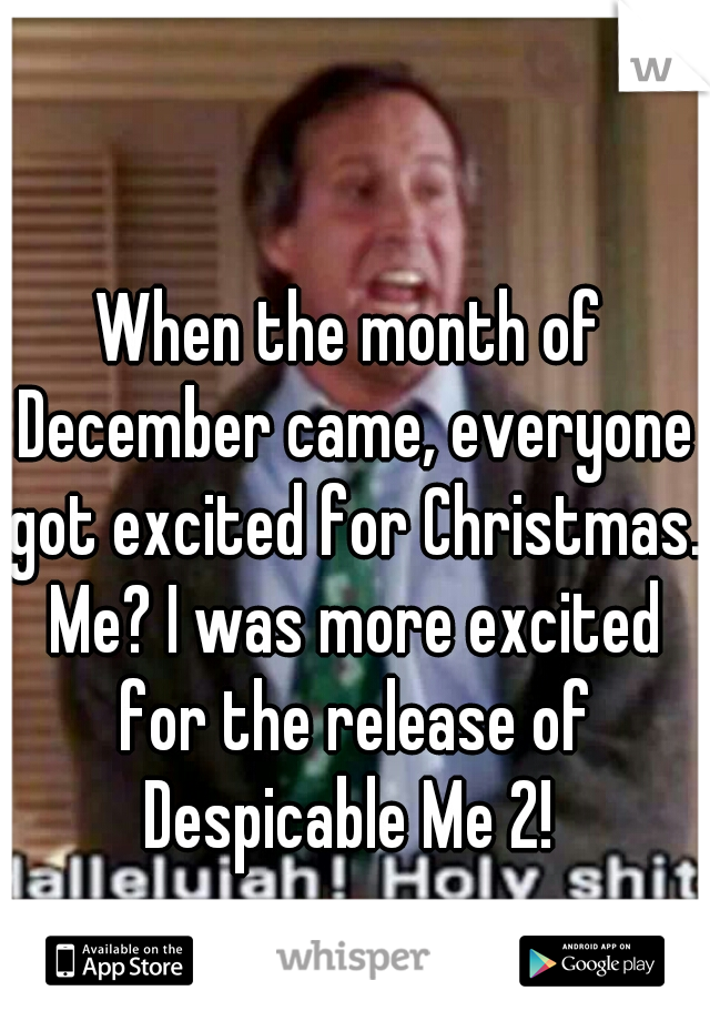 When the month of December came, everyone got excited for Christmas. Me? I was more excited for the release of Despicable Me 2! 