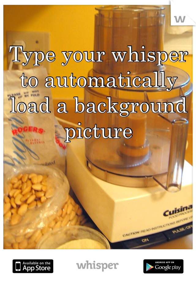 Type your whisper to automatically load a background picture